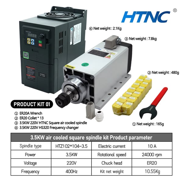CNC Spindelmotor, Høj Hastighed, Elektrisk Drift,220v