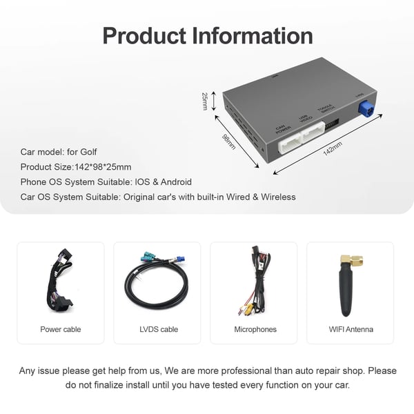 Trådløs Carplay Android Auto Modul, Kompakt Design, Nem Installation,For MIB MIB2