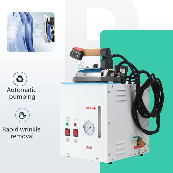 Dampgenerator, 5 liters kapacitet, 2250W effekt, 220V spænding, justerbart damptryk, ergonomisk design