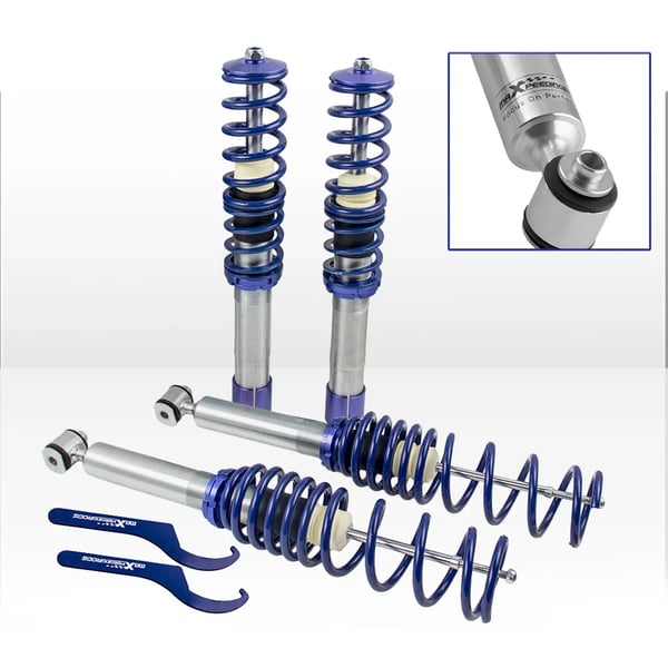 Coilover affjedringskit, Justerbar højde 35mm-75mm, Foran fjederhastighed 6 kg/mm, Bag fjederhastighed 2.5 kg/mm