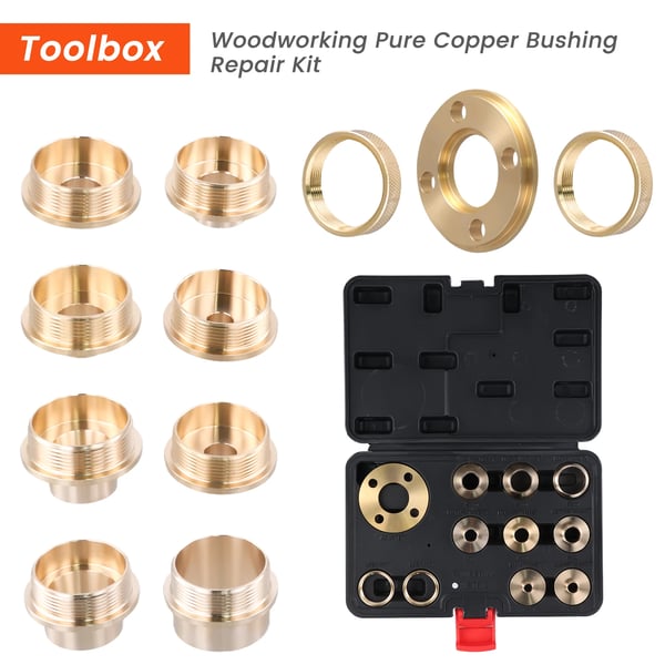 Brass Template Guide Kit, 11-delarsset, Precision Routing, Hållbar Design