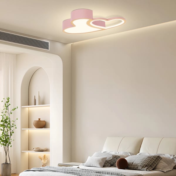 Kattovalaisin, himmennettävä LED, kaukosäädin,Vaaleanpunainen
