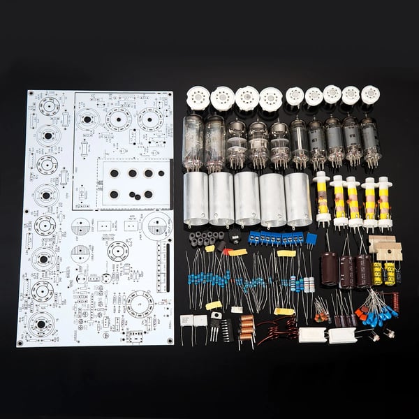FM tuner kit, vakuumrørsteknologi, 180mA strøm, 0-6.3V filament, kompakt design, DIY samling