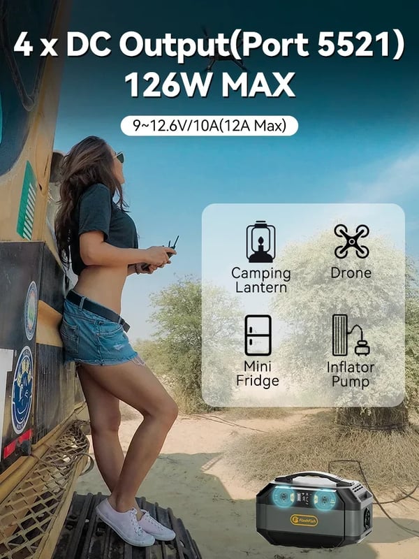 Bærbar Strømstation, 288,6Wh Kapacitet, Solkompatibel,288.6Wh - P56 230V