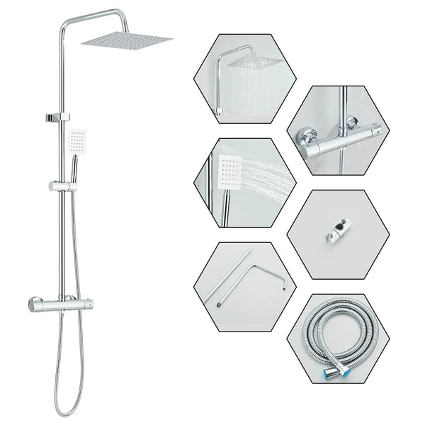Bruserarmatur Sæt, Moderne Design, Dobbelt Håndtag Kontrol,Krom