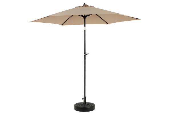 Udendørs Parasol, Stor Rektangulær Design, Nem Krankbetjening,Mørk Grå