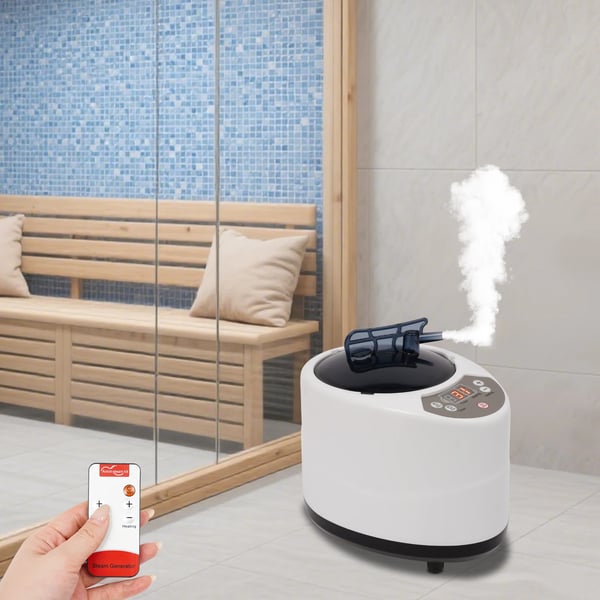 Sauna Dampmaskine, 1000W Effekt, 3L Kapacitet, 9 Temperaturniveauer, Timer 5-95 min, Fjernbetjening