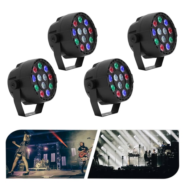 Mini Par Lys, 12W, RGB Farvetemperatur, 90-240V, 15° Scanningsvinkel, 4/8 Kanaler