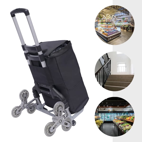 Trappeklatrer, Dobbelt Hjul System, Høj Belastningskapacitet,sort
