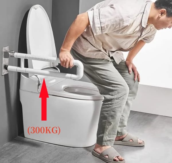 Toilet håndtag, maksimal belastning 300~350 kg, 60 cm længde,HVID