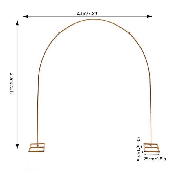 Baggrund, Holdbar Jernkonstruktion, Attraktiv Bue Design,7.5ft, Guld