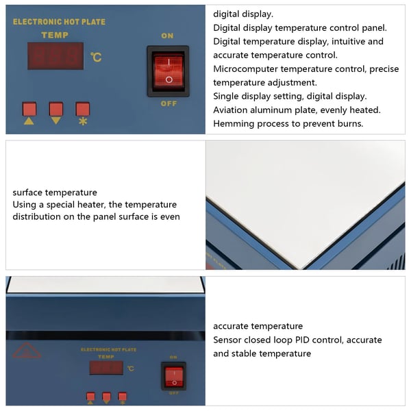 Lödplatta, 800W effekt, temperaturintervall upp till 350℃, HD LCD digitaldisplay