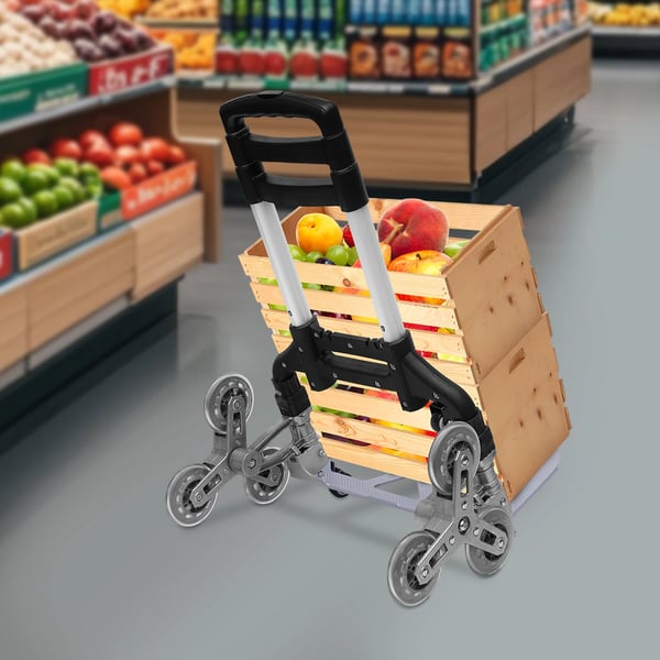Trappeklatrer, Belastningsevne 75 kg, Højdejusterbar 67-106 cm, Dimensioner 32*22*50 cm, Dimensioner 28*39*6 cm, Vægt 5,1 kg