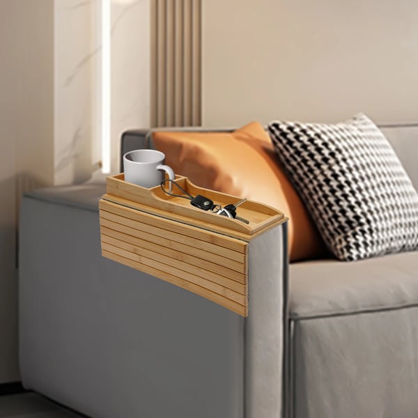 Bambu Soffbord, Modern Rektangulär Design, Hållbar och Snygg, Träfärg