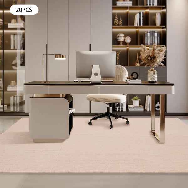 Gulvtæppefliser, Lydreduktion, Skridsikker Design,Beige-kamel