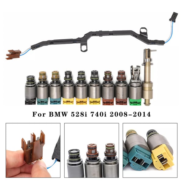 Transmission Solenoid Ventil Sæt, Remanufactured, Metal, Kompatibel med Luksus Sedan 528i, 535i, 550i