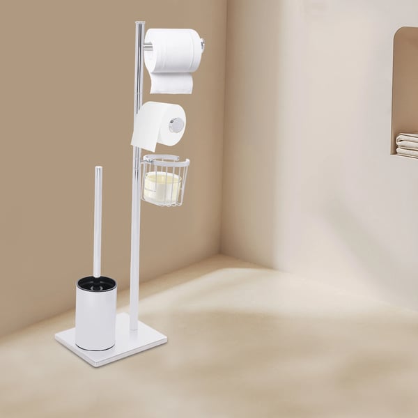 Vandtæt krom toiletpapirholder, pladsbesparende design, moderne minimalistisk stil,Sølv