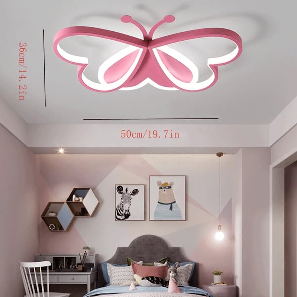 Loftlampe, Sommerfugledesign, Energi Effektiv LED,Pink