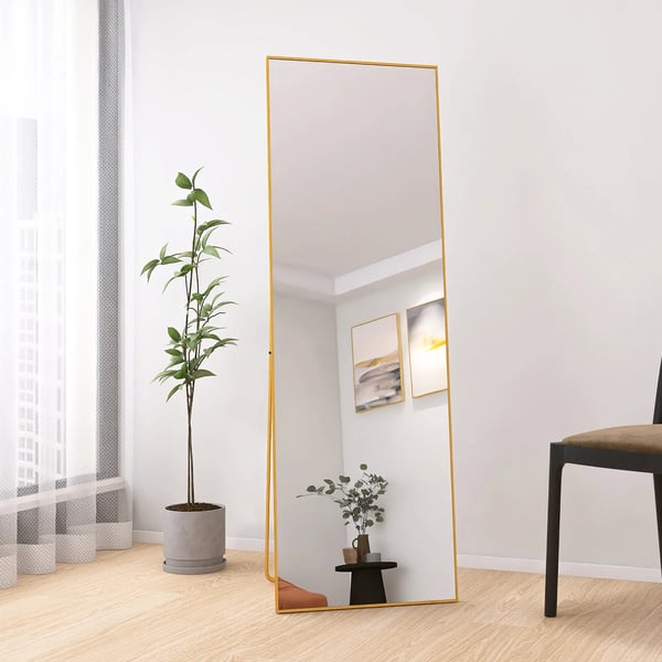 Helkropsspejl, Moderne Design, Alsidig Brug,Guld