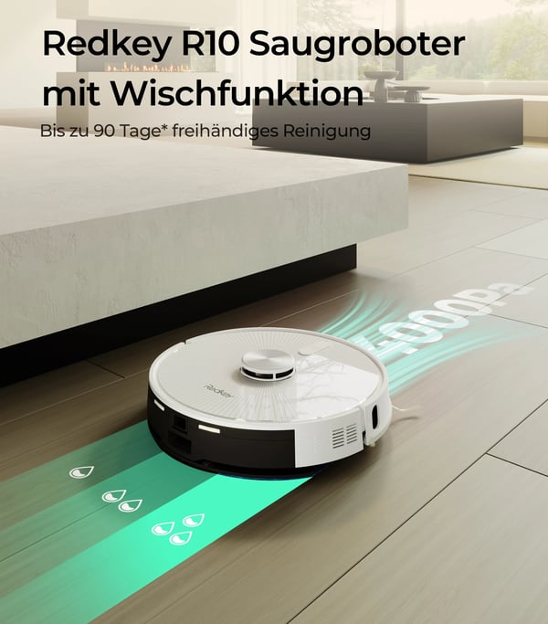 Robotstøvsuger, 4000Pa sugeevne, 4L støvposekapacitet, Li-ion batteri 3200mAh, dimensioner 400x400x350mm, USLAM Air 6.0 & LiDAR navigation