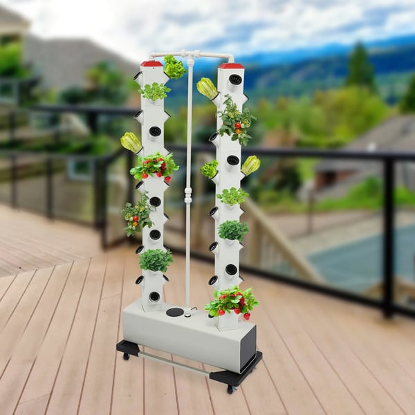 Hydroponiskt växtkit, Vertikal planterare, Lätt installation,VIT