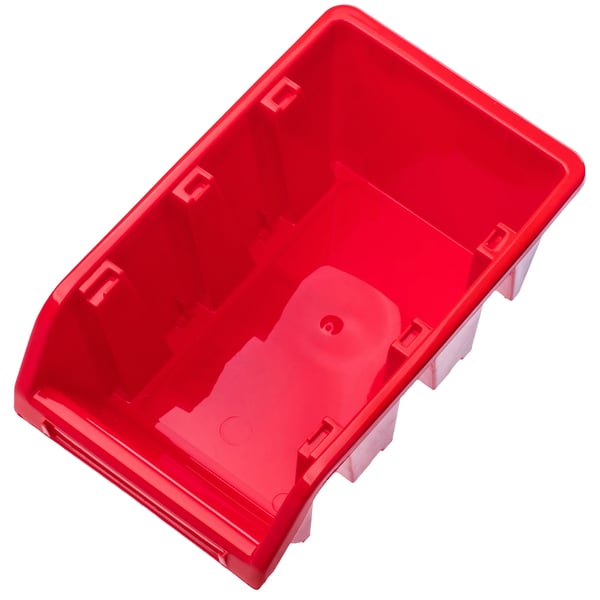 Förvaringsbehållare, Hållbar Plast, Stapelbar Design, Röd