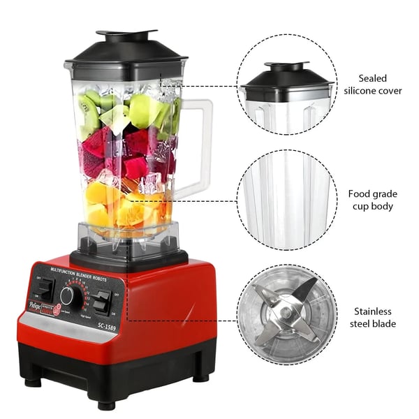 Kommersiel Blender, 2000W Effekt, BPA-fri Materialer,2 i 1