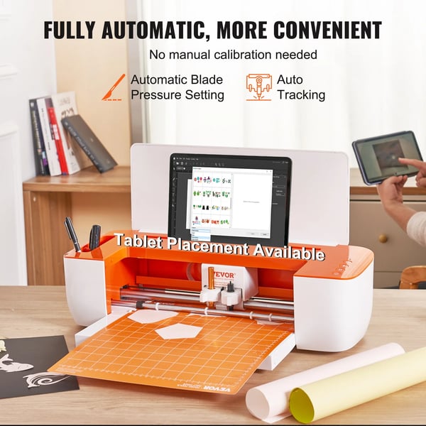 Vinylskärare, Bluetooth-anslutning, Högprecisionsskärning,Vit Orange