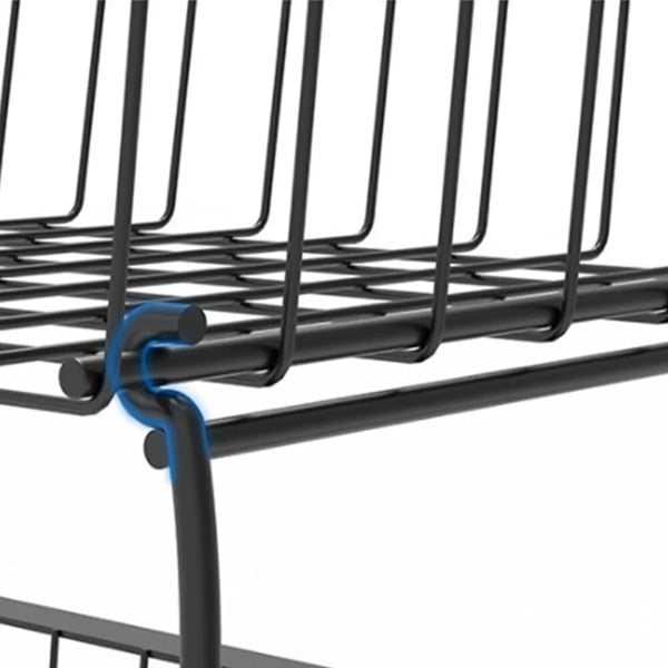 Opbevaringskurv, 5-lags design, holdbart kulstofstål,sort