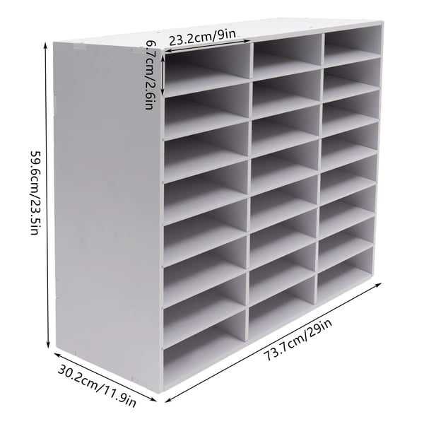 Arkivorganisator, 24 Rum, Holdbar Konstruktion,HVID