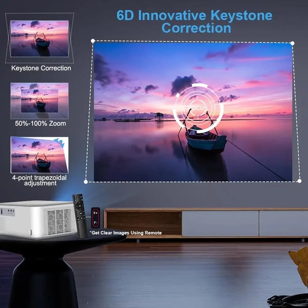 4K LED-projektor, 15000 lumen ljusstyrka, Android 9.0-system,Android-version