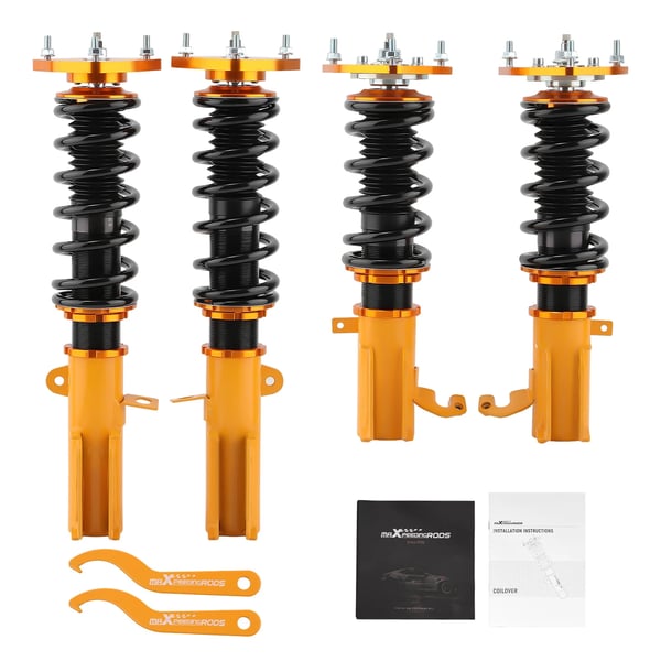 Coilover Dæmper, 24 Niveaus Justerbar Retur Dæmpning, Kompatibel med Toyota Corolla E90 E100 E110 AE92 AE101,guld