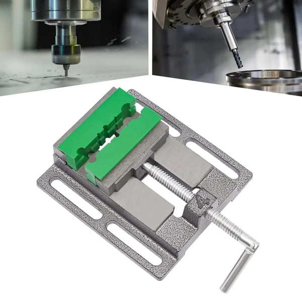 Boremaskine Vise, Holdbar Metal Konstruktion, Skridsikker Overflade,Grøn