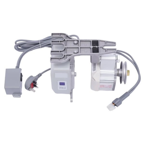 Symaskinsmotor, 550W effekt, justerbar hastighet 200-4500 rpm, mått 25,5x14x19,5 cm, isoleringsklass F, hållbart aluminiummaterial