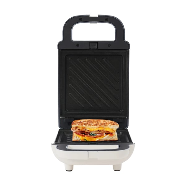 Sandwichmaskine, Non-Stick Kogeflade, Inkluderer Bagetallerkener,HVID
