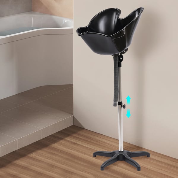 Hårvaskebassin, Justerbar Højde, Ergonomisk Design,sort