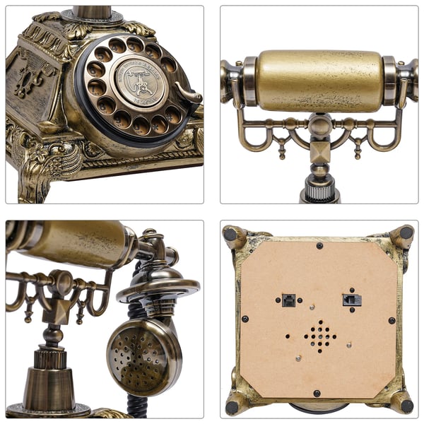 Drejetelefon, Vintage Design, Ingen Strøm Nødvendig,Chokolade