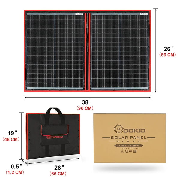 Bærbart Solpanel Sæt, 200W Effektudgang, Fleksibelt og Sammenfoldeligt Design,200W Solar Panel Set