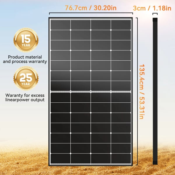 Solpanel, 25,2% Effektivitet, Op til 30 Års Levetid,300w