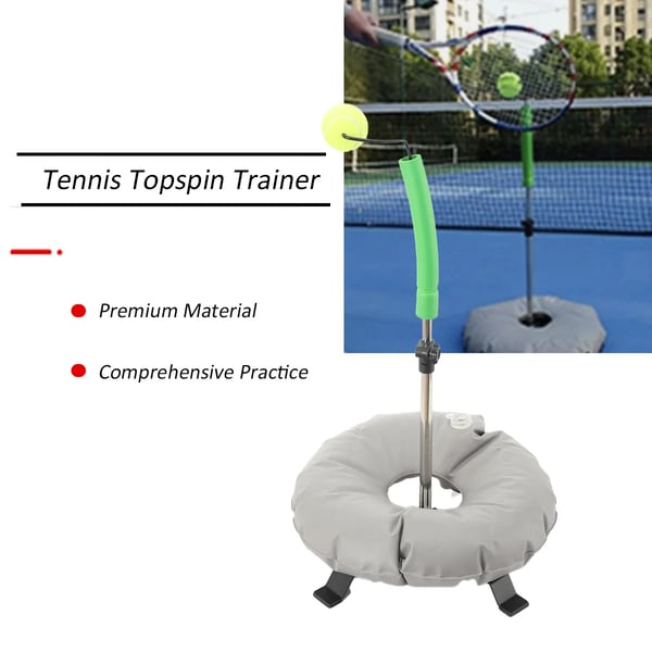 Tennis Træningshjælp, Rustfrit Stål og PVC, Højdejusterbar, Egnet til Alle Aldre, Selvtræning til Forhånd og Baghånd, Indendørs og Udendørs Brug