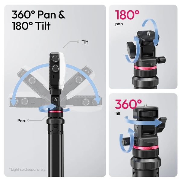 Lysstativ Tripod, Justerbar Højde, 360° Rotation,MT-80