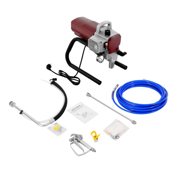 Luftløs Vægmaling Sprøjte, 1800W, 220V, 1.8L/min Flow Rate, Spray Bredde 250mm, Dyse Model 517