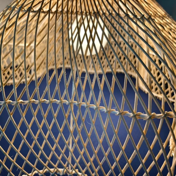 Kronleuchter, Håndvævet Rattan, LED Lyskilde,Ingen pære, Dia 60CM