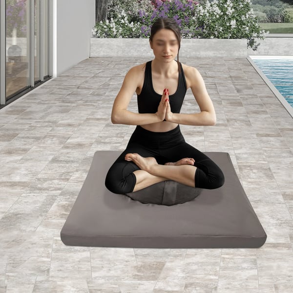 Meditationspude Sæt, Ergonomisk Design, Alsidig til Indendørs/Udendørs Brug,Lys Grå
