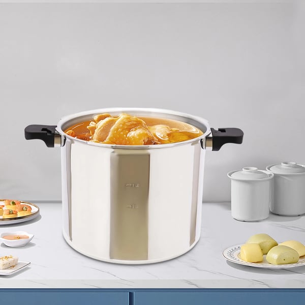 Tryckkokare, 22L kapacitet, säker drift,32 cm, Silver