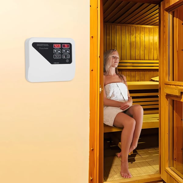 Saunaovn Controller, Vægbeslaget, Spænding 380V-415V, Temperaturinterval 40-105℃, Standardtid 2H, Kompatibel med 3-9KW Ovne