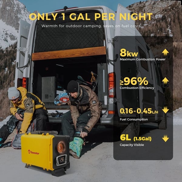 Bærbar Diesel Luftvarmer, Bluetooth Kontrol, Alsidig Kompatibilitet,8KW 12V 110-240V
