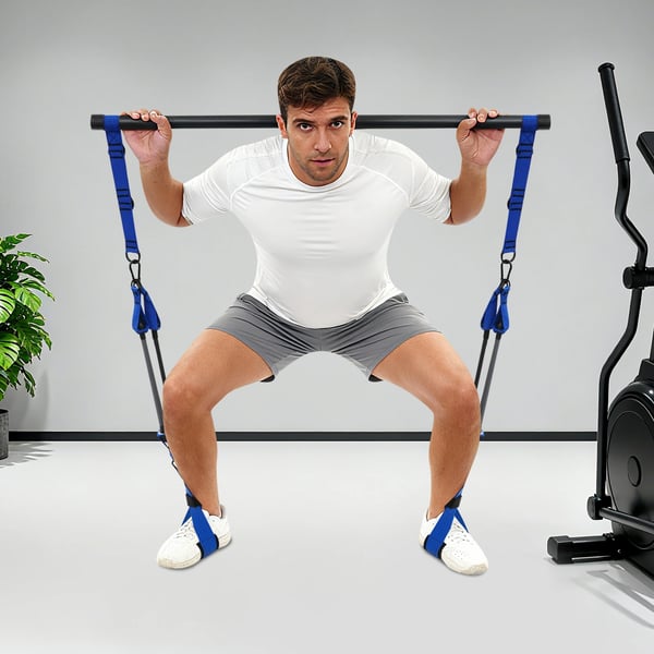 Pilates Bar Kit, 32,5 cm/12,8 tommer stanglængde, 2*15,88 kg/35 lbs styrkebånd, 54 cm/21,26 tommer båndlængde, 1,24 kg netto vægt