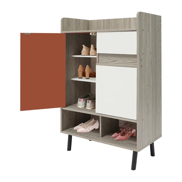 Sko Skab, Fritstående, Moderne Design,Hvid