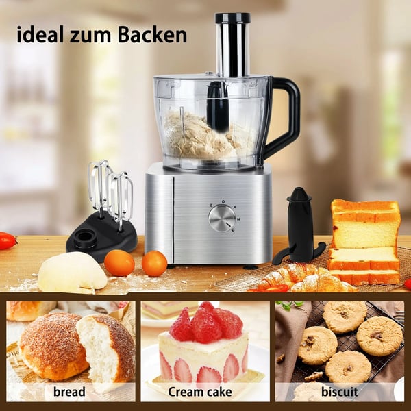 Madprocessor, 11-i-1 funktioner, 1100W effekt,EU, Sølv